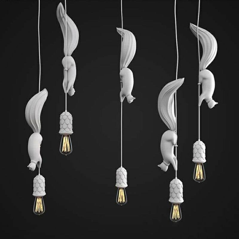Eekhoorn en Dennenappel Eetkamer Hanglamp Hars 1 Hoofd Decoratieve Hanglamp