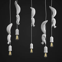 Eekhoorn en Dennenappel Eetkamer Hanglamp Hars 1 Hoofd Decoratieve Hanglamp