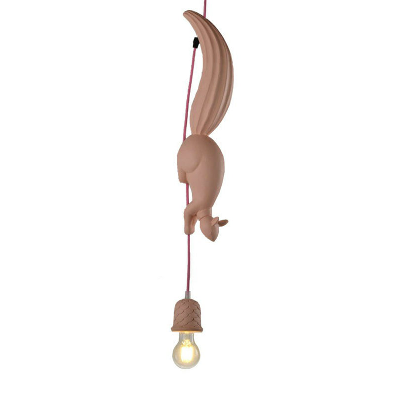 Eekhoorn en Dennenappel Eetkamer Hanglamp Hars 1 Hoofd Decoratieve Hanglamp