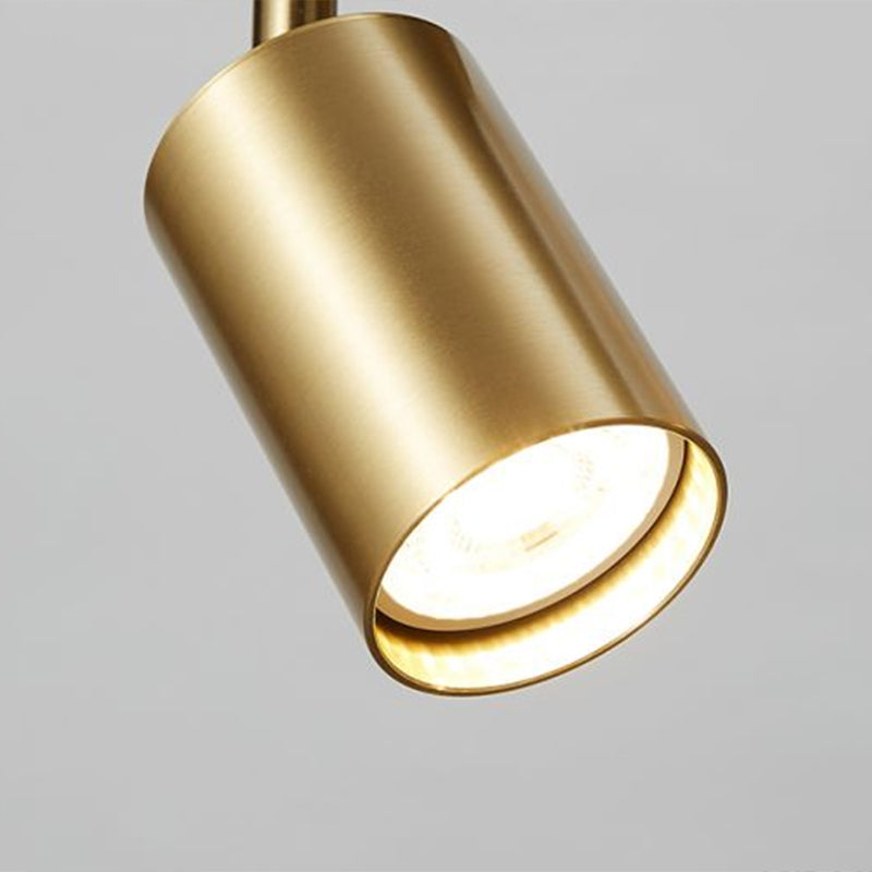 Minimalistische Spotlight Led Flush Plafondlamp Gouden Tubulaire Track Light met Metalen Kap