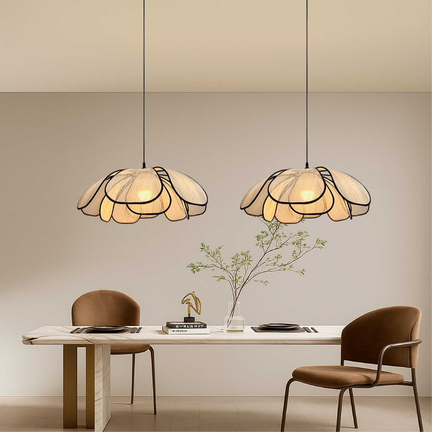 Scandinavische Houten Bloem Pendel Verlichting