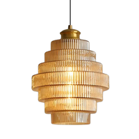 Vintage Laaghangende Glazen Lamp