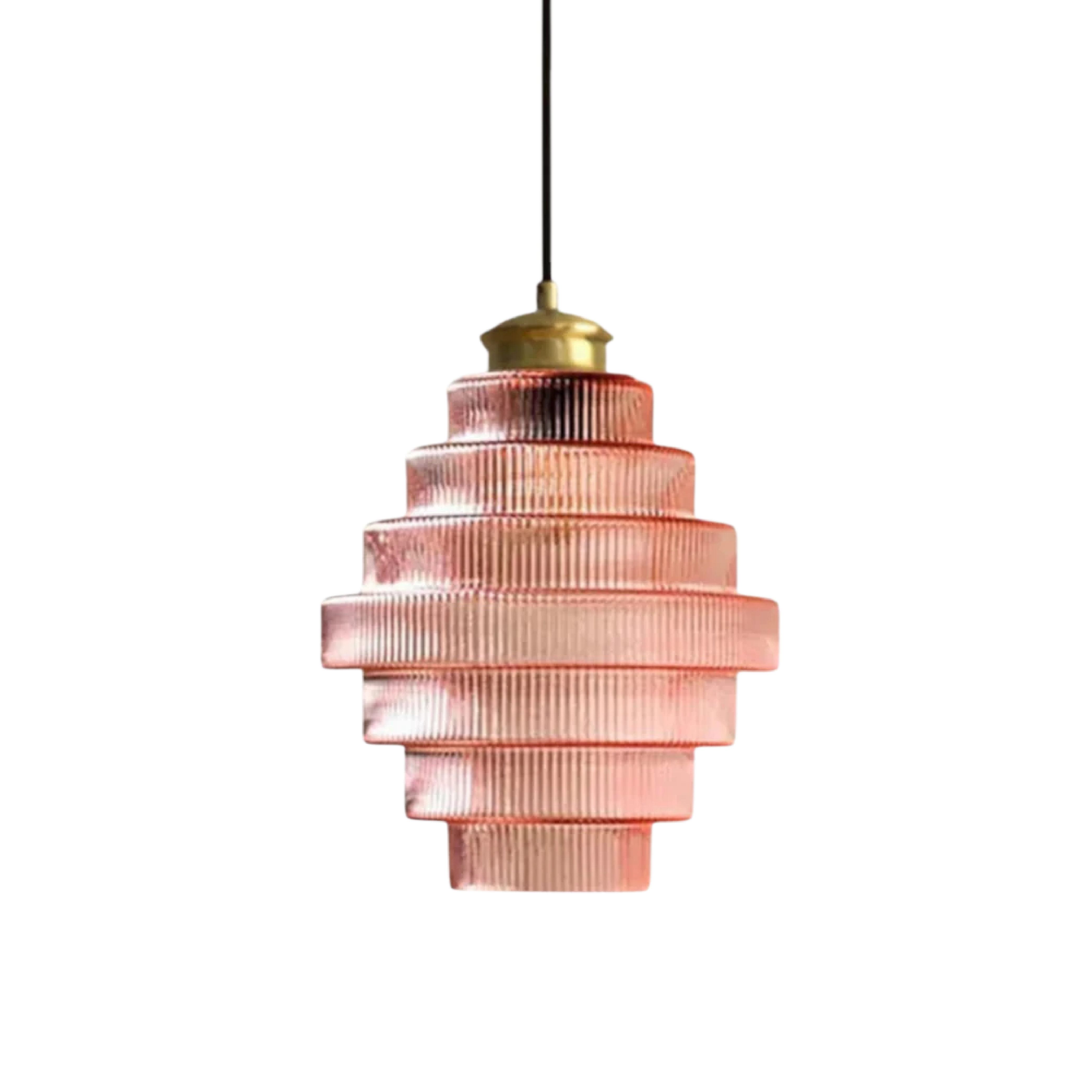 Vintage Laaghangende Glazen Lamp
