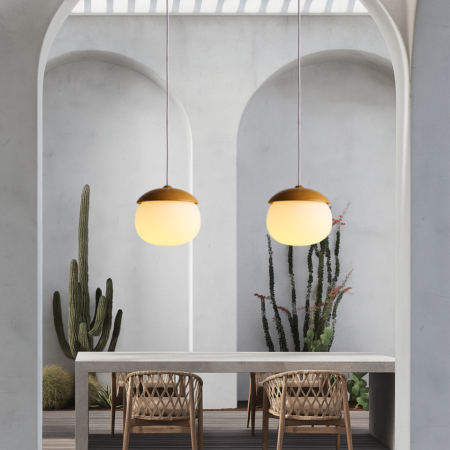 Noordse Houten Hanglamp