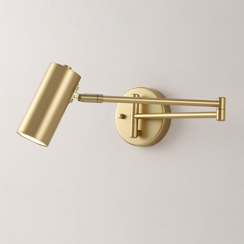 Tubulaire Wandlamp voor Bedzijde, Muurbevestiging, Lezen, Metaal, 1 Lamp, Postmoderne Wandverlichting met Uittrekbare Arm