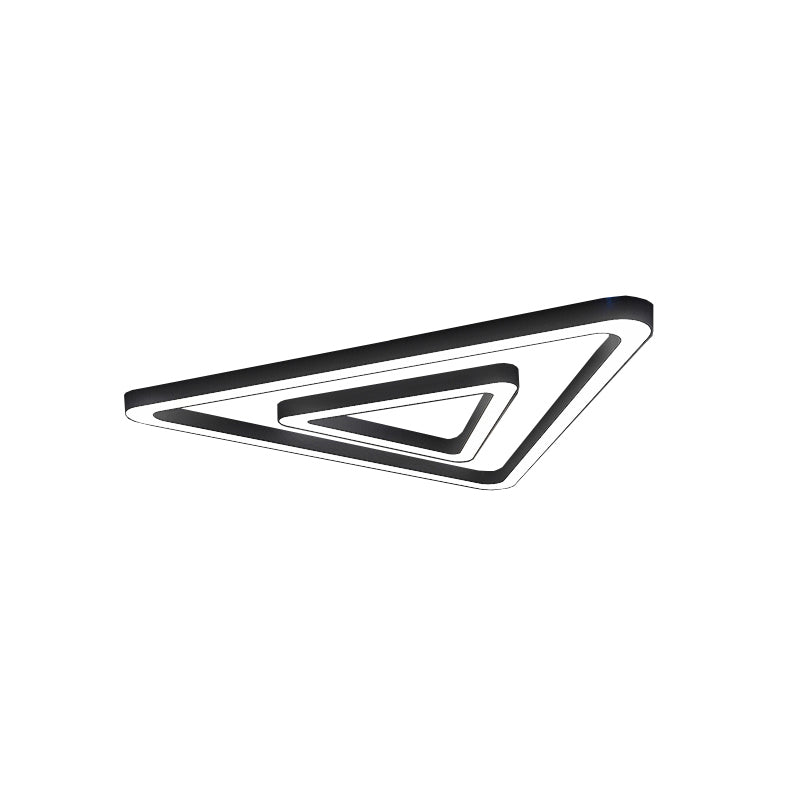 Driehoekige Gym Plafond Hanglamp Metallic Moderne LED Kroonluchter Verlichting in Zwart