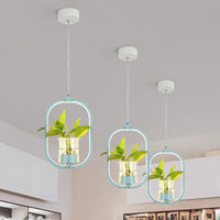 Nordic Circulaire LED Plafond Hanglamp Acryl Eetkamer Hanglamp met Glazen Plantenbak