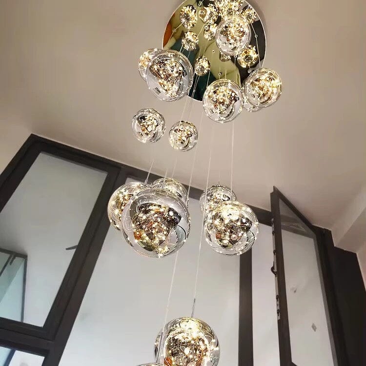 AstraLumen Glazen Bol Trap Chandelier Verhoogt Trapverlichting