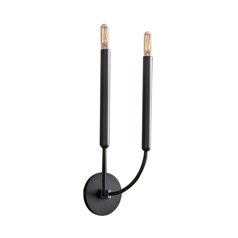 1/2 Lampen Tube Wandlamp Traditionele Metaal Wandlamp in Zwart/Brass voor de Eetkamer