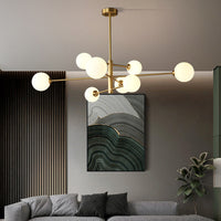 Truva Lustre Moderne Bollen. Koper/Glas. Zwart/Koper. Woonkamer