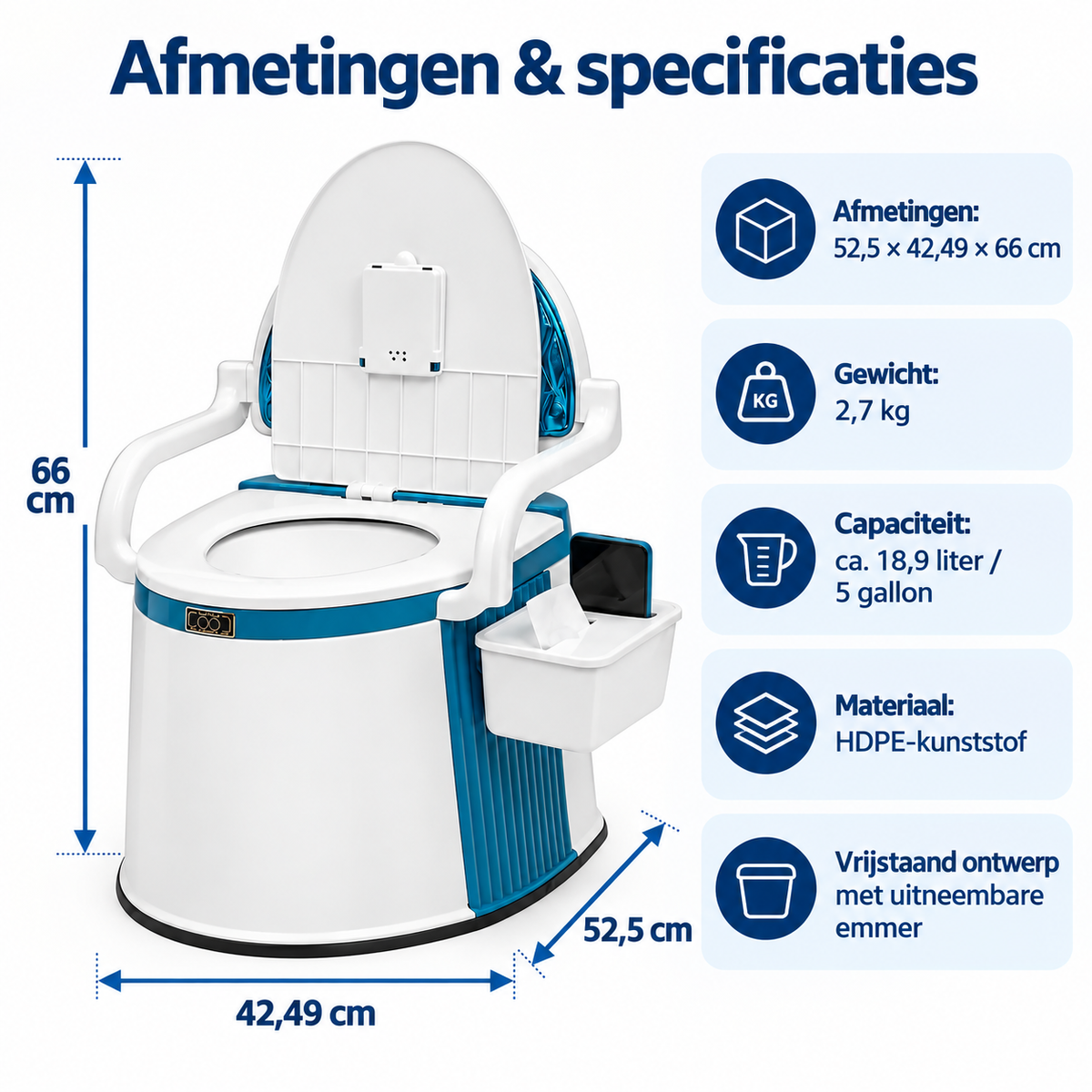 Draagbaar Festivaltoilet voor Festivals, Roadtrips & Lange Reizen