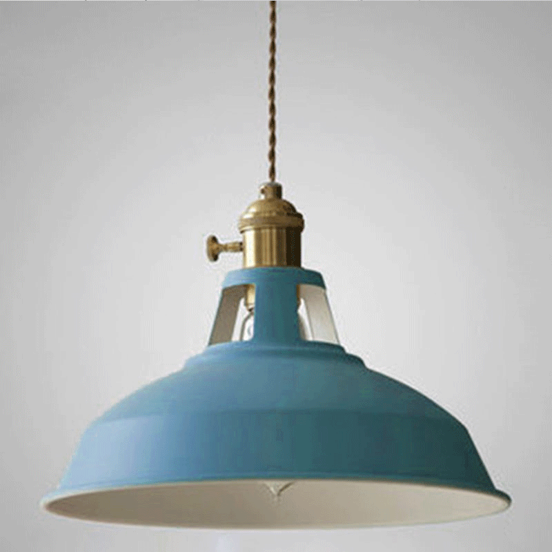Macarons Industriële Schuur Schaduw Hanglamp Metaal 1-Licht Hangverlichting Voor Restaurant