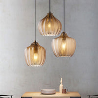 Golfvormige Glazen Hanglamp Nordic Stijl Enkele Pendel Plafondlamp voor Eetkamer