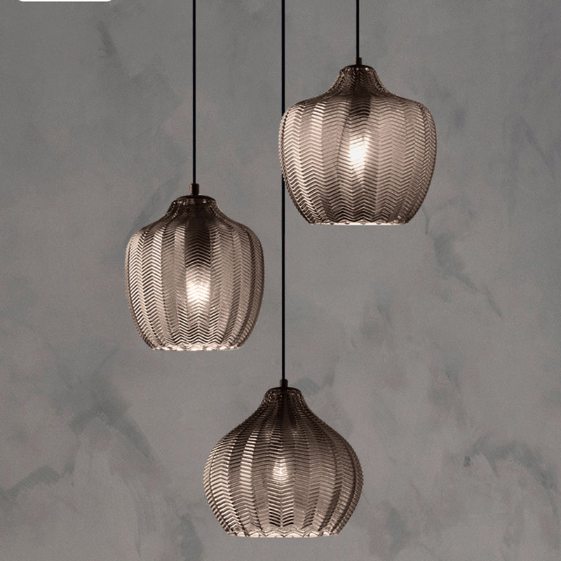 Golfvormige Glazen Hanglamp Nordic Stijl Enkele Pendel Plafondlamp voor Eetkamer
