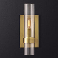 Cilinder Wandlamp Traditionele Helder Glas 2.5"/5" Breed 1 Kop Zwart/Brass Wandlamp Armatuur voor Trap