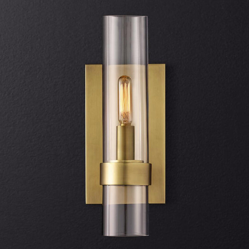 Cilinder Wandlamp Traditionele Helder Glas 2.5"/5" Breed 1 Kop Zwart/Brass Wandlamp Armatuur voor Trap