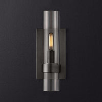 Cilinder Wandlamp Traditionele Helder Glas 2.5"/5" Breed 1 Kop Zwart/Brass Wandlamp Armatuur voor Trap