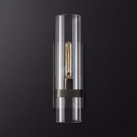 Cilinder Wandlamp Traditionele Helder Glas 2.5"/5" Breed 1 Kop Zwart/Brass Wandlamp Armatuur voor Trap