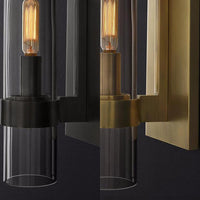 Cilinder Wandlamp Traditionele Helder Glas 2.5"/5" Breed 1 Kop Zwart/Brass Wandlamp Armatuur voor Trap