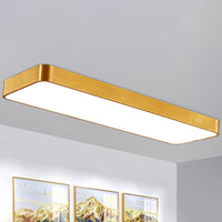 Gouden Afwerking Rechthoekige Plafondlamp Eenvoudige Stijl Metalen LED Inbouwlamp voor Kantoor