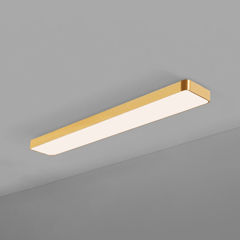 Gouden Afwerking Rechthoekige Plafondlamp Eenvoudige Stijl Metalen LED Inbouwlamp voor Kantoor