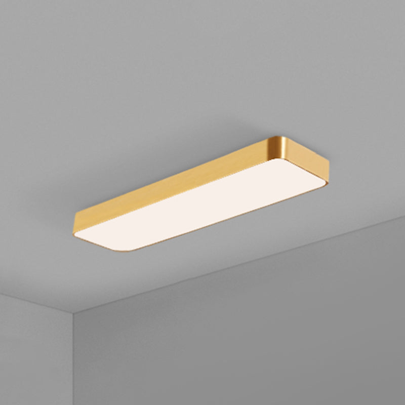 Gouden Afwerking Rechthoekige Plafondlamp Eenvoudige Stijl Metalen LED Inbouwlamp voor Kantoor