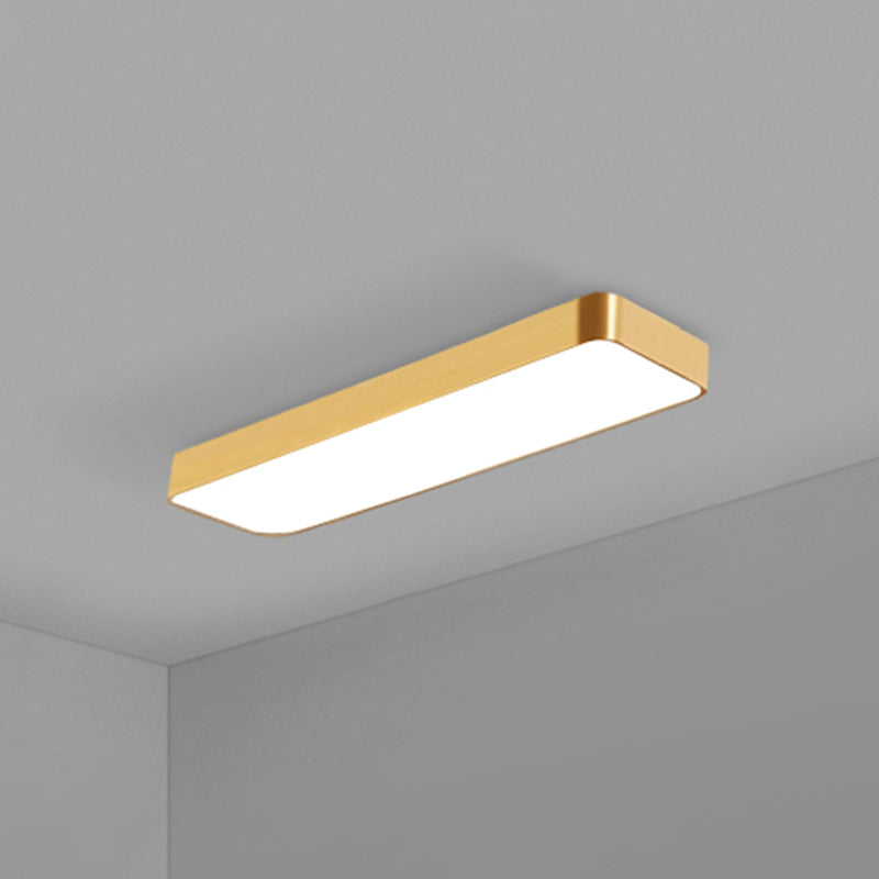 Gouden Afwerking Rechthoekige Plafondlamp Eenvoudige Stijl Metalen LED Inbouwlamp voor Kantoor