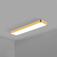 Gouden Afwerking Rechthoekige Plafondlamp Eenvoudige Stijl Metalen LED Inbouwlamp voor Kantoor