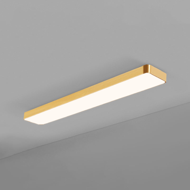 Gouden Afwerking Rechthoekige Plafondlamp Eenvoudige Stijl Metalen LED Inbouwlamp voor Kantoor