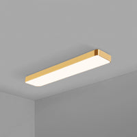 Gouden Afwerking Rechthoekige Plafondlamp Eenvoudige Stijl Metalen LED Inbouwlamp voor Kantoor