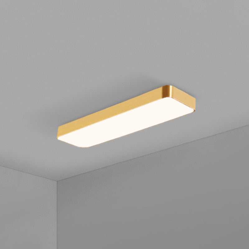 Gouden Afwerking Rechthoekige Plafondlamp Eenvoudige Stijl Metalen LED Inbouwlamp voor Kantoor