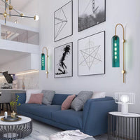 Mid-Century Gooseneck Wandlamp Metaal 1-Licht Woonkamer Wandlamp met Fluit Glas Schaduw