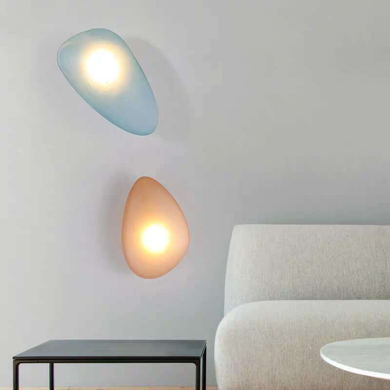 Frosted Glass Cobblestone Wandlamp Art Deco 1-Licht Wandmontage voor Woonkamer