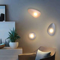 Frosted Glass Cobblestone Wandlamp Art Deco 1-Licht Wandmontage voor Woonkamer