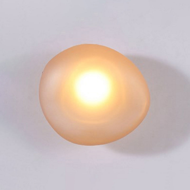 Frosted Glass Cobblestone Wandlamp Art Deco 1-Licht Wandmontage voor Woonkamer