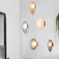Frosted Glass Cobblestone Wandlamp Art Deco 1-Licht Wandmontage voor Woonkamer