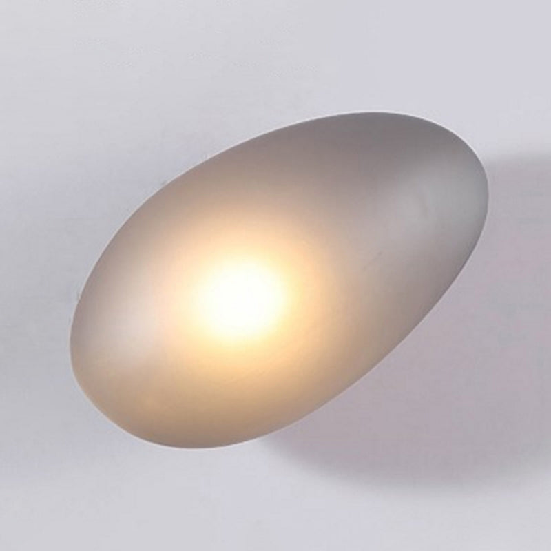 Frosted Glass Cobblestone Wandlamp Art Deco 1-Licht Wandmontage voor Woonkamer