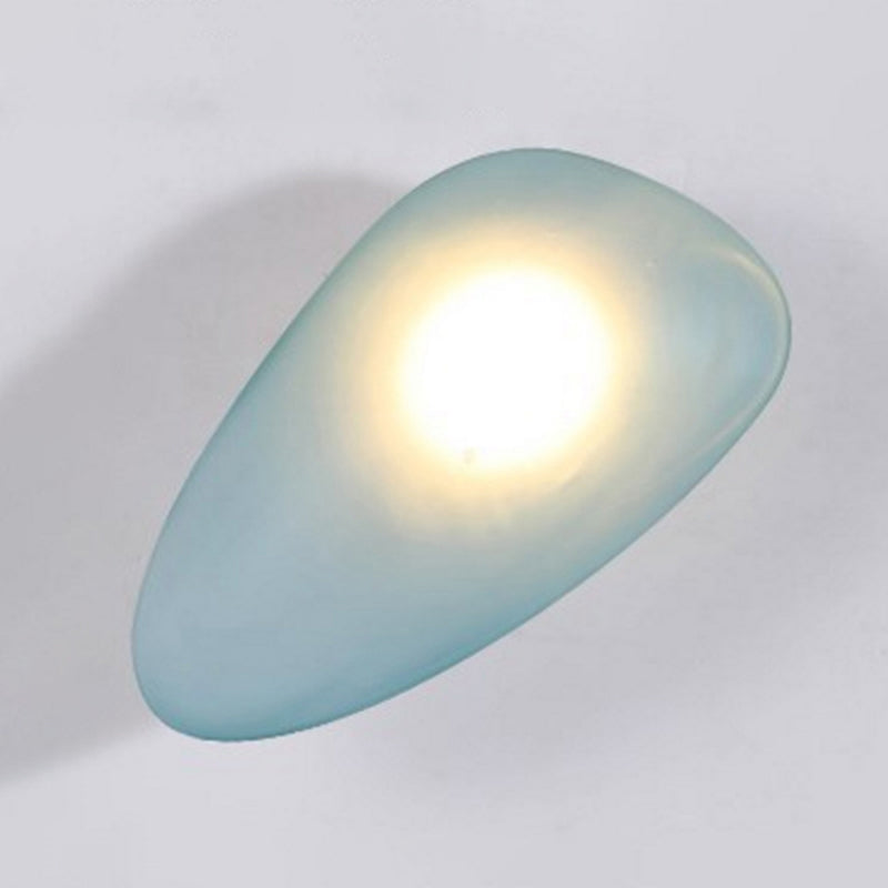 Frosted Glass Cobblestone Wandlamp Art Deco 1-Licht Wandmontage voor Woonkamer
