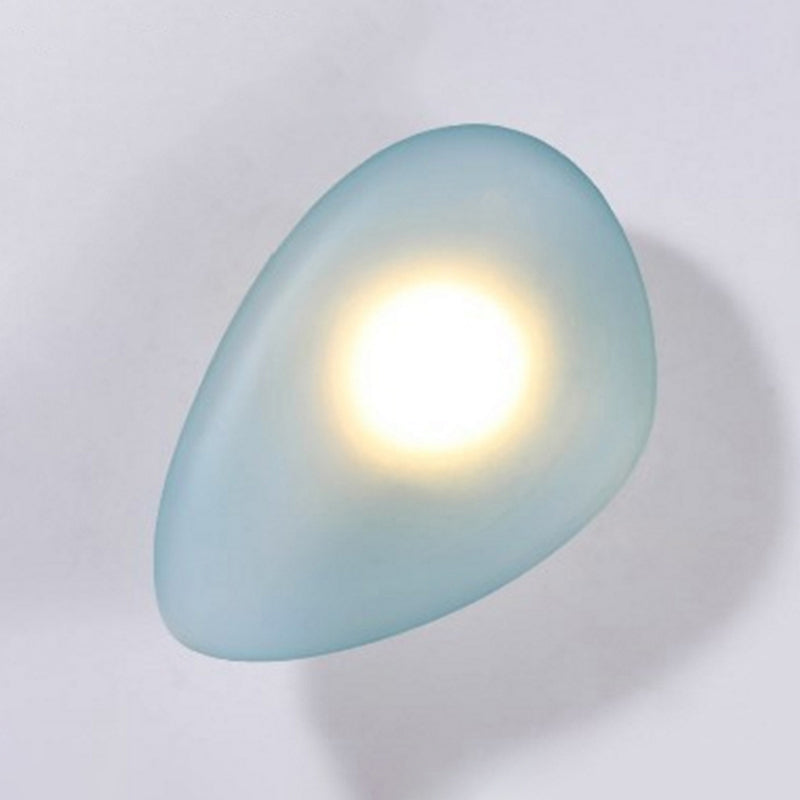 Frosted Glass Cobblestone Wandlamp Art Deco 1-Licht Wandmontage voor Woonkamer