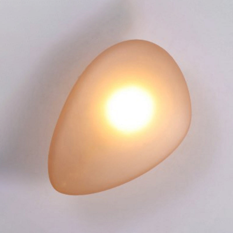 Frosted Glass Cobblestone Wandlamp Art Deco 1-Licht Wandmontage voor Woonkamer