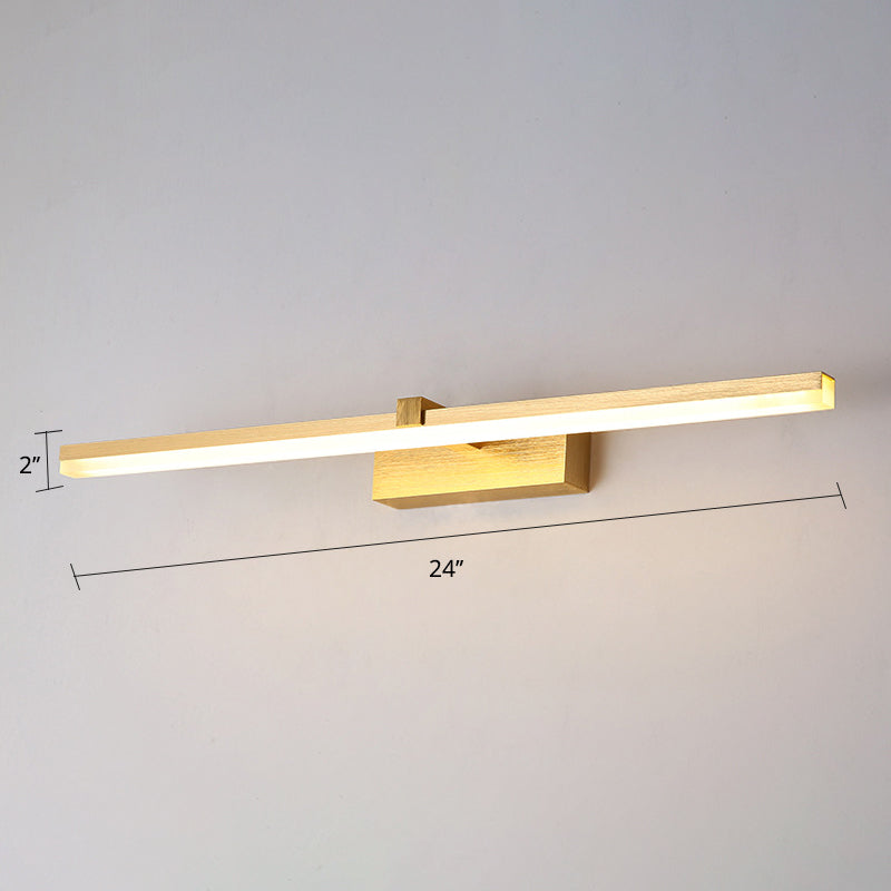 Gouden Stickvormige Badverlichting Eenvoudige Metaal LED Vanity Lichtarmatuur voor Badkamer