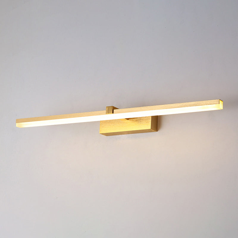 Gouden Stickvormige Badverlichting Eenvoudige Metaal LED Vanity Lichtarmatuur voor Badkamer