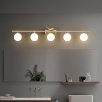 Ball Badkamer Vanity Wandlamp Opal Glas Postmodern Muurlicht met Vogel Decor in Messing