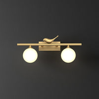 Ball Badkamer Vanity Wandlamp Opal Glas Postmodern Muurlicht met Vogel Decor in Messing