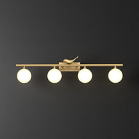 Ball Badkamer Vanity Wandlamp Opal Glas Postmodern Muurlicht met Vogel Decor in Messing