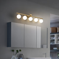 Ball Badkamer Vanity Wandlamp Opal Glas Postmodern Muurlicht met Vogel Decor in Messing