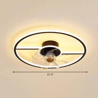 Afstandsbediening Rectangulaire Plafondventilator Lamp Hedendaags Acryl Woonkamer LED Semi Flush Licht met 7 Bladen