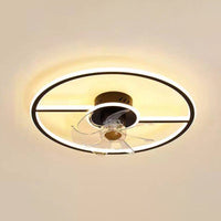 Afstandsbediening Rectangulaire Plafondventilator Lamp Hedendaags Acryl Woonkamer LED Semi Flush Licht met 7 Bladen