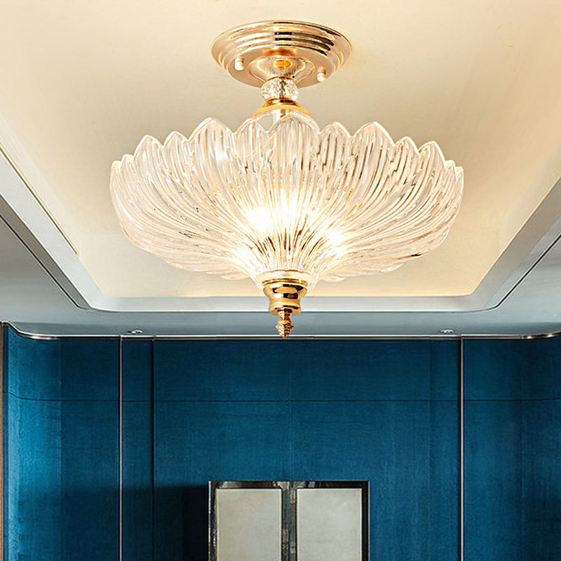 Zwart/Goud 3 Lichten Plafondmontage Traditionele Kristallen Golfvormige Semi Flush Licht voor Eetkamer, 12"/16" Breed