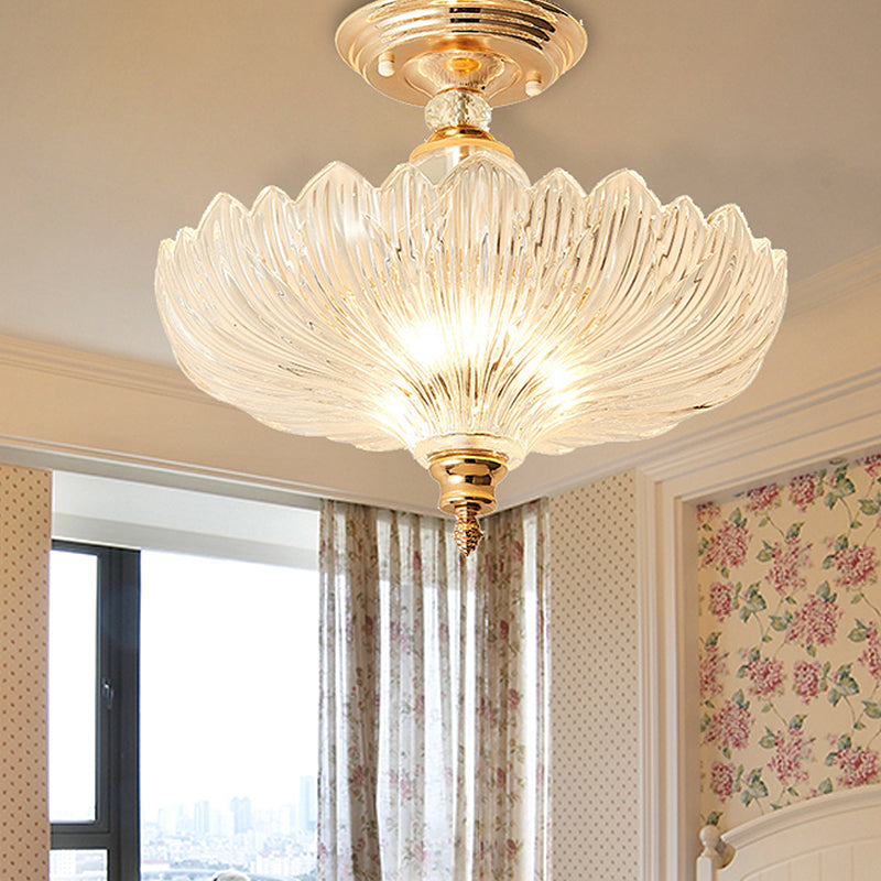 Zwart/Goud 3 Lichten Plafondmontage Traditionele Kristallen Golfvormige Semi Flush Licht voor Eetkamer, 12"/16" Breed